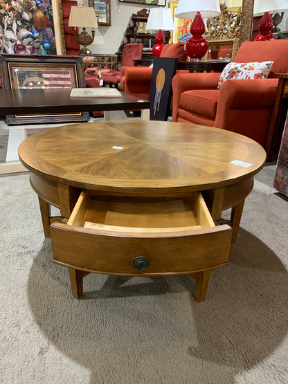 Klaussner Round 2 Drawer Wood Coffee Table