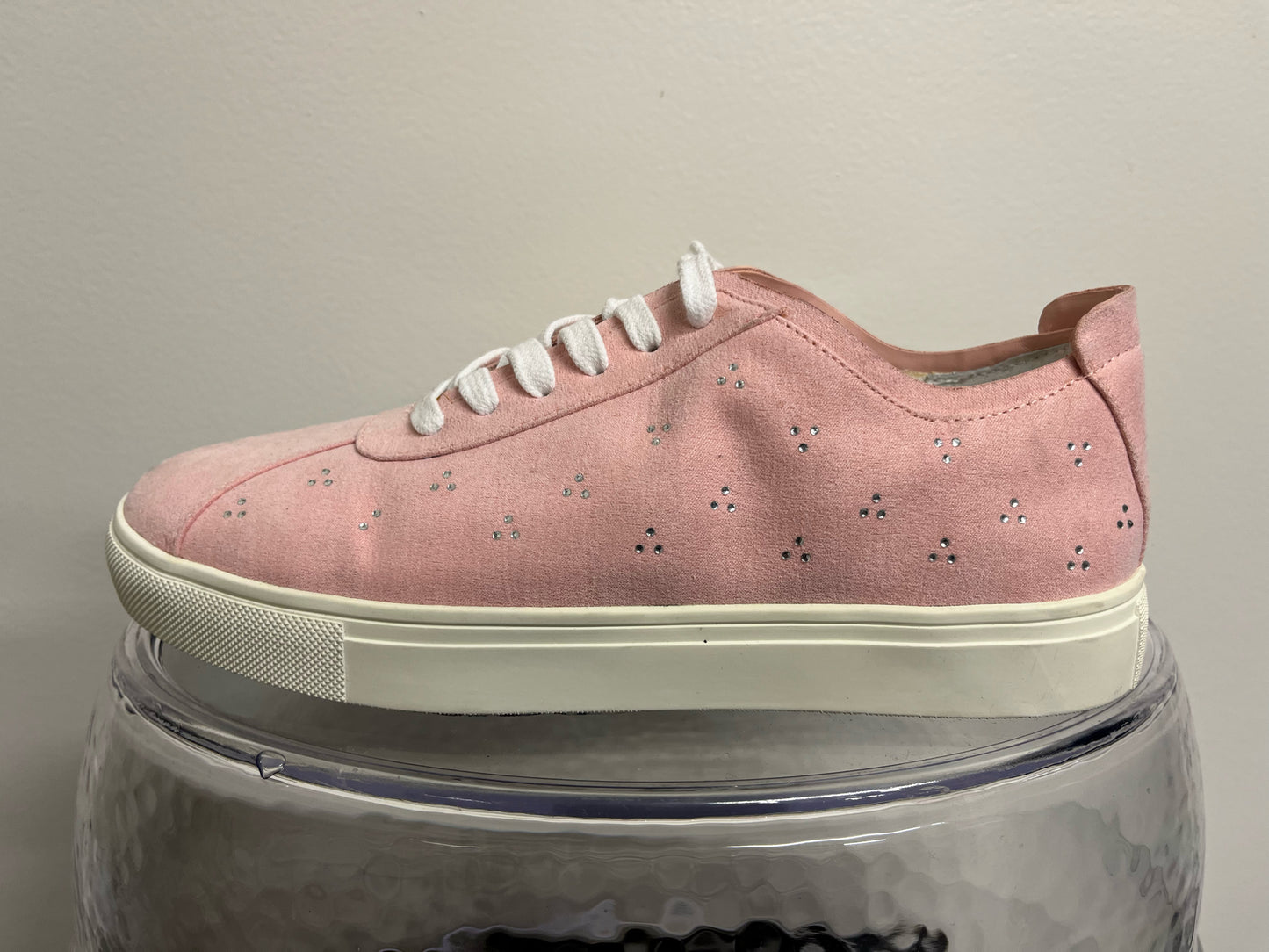 Isaac Mizrahi "Live!" Pink Faux Suede Lace-Up Sneakers