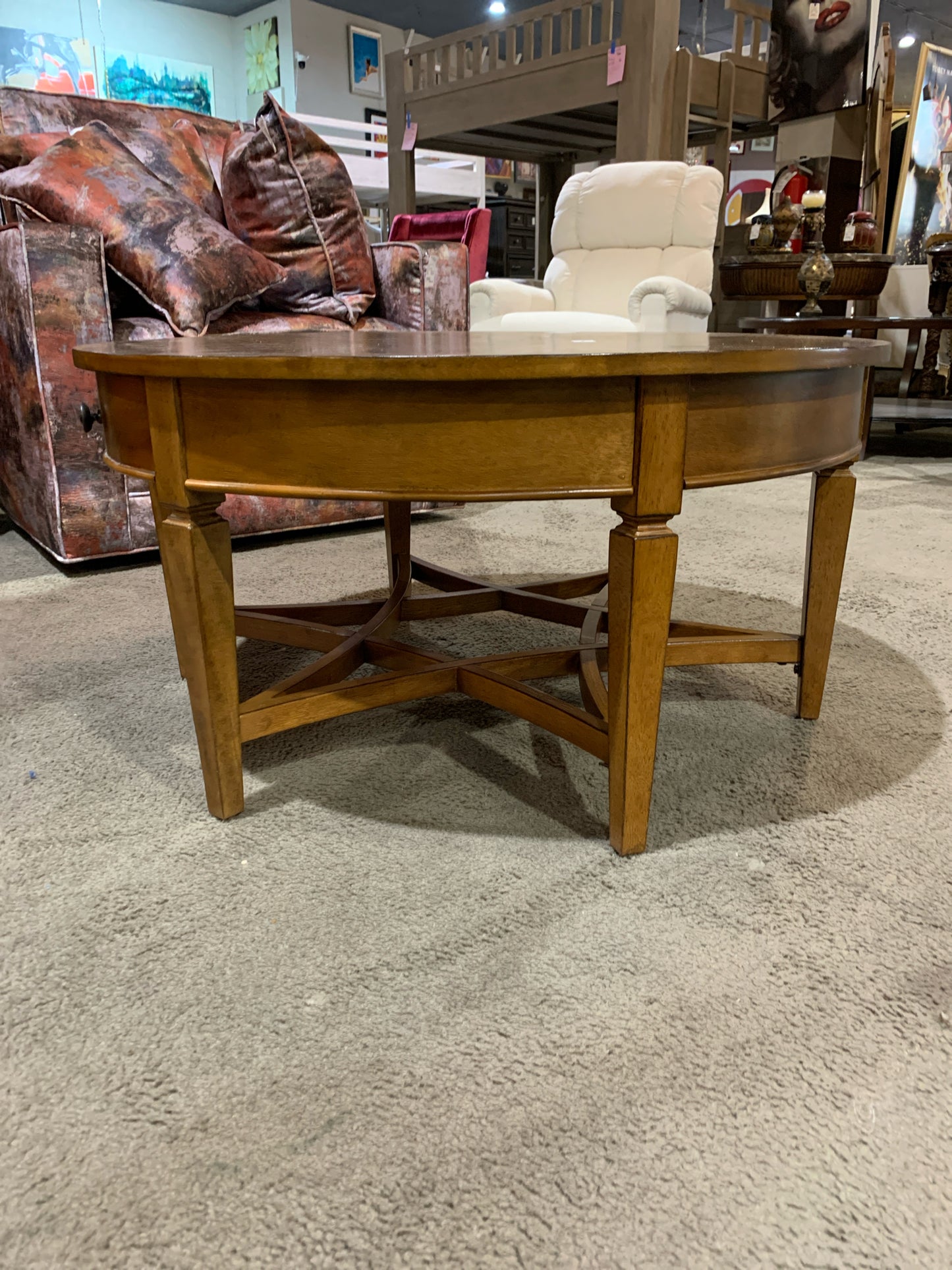 Klaussner Round 2 Drawer Wood Coffee Table