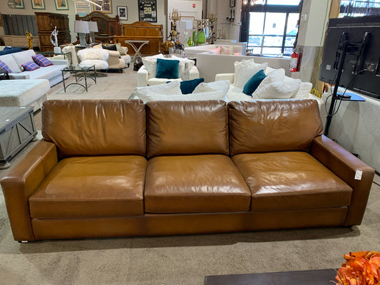 Pottery Barn Brown Leather "Turner" Sofa