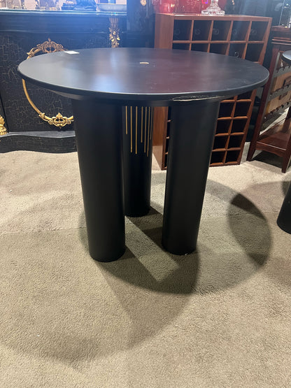 Black & Gold Wood Candle Style End Table