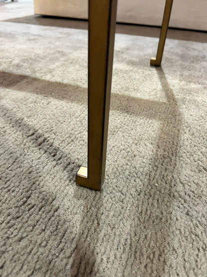 Ethan Allen Gold Glass Top & Metal Frame Coffee Table