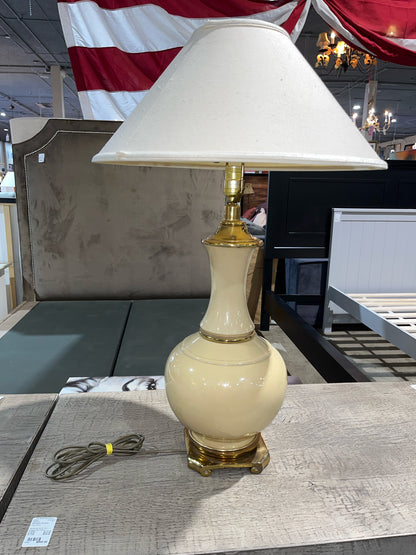Paul Hanson Cream & Gold Urn Lamp