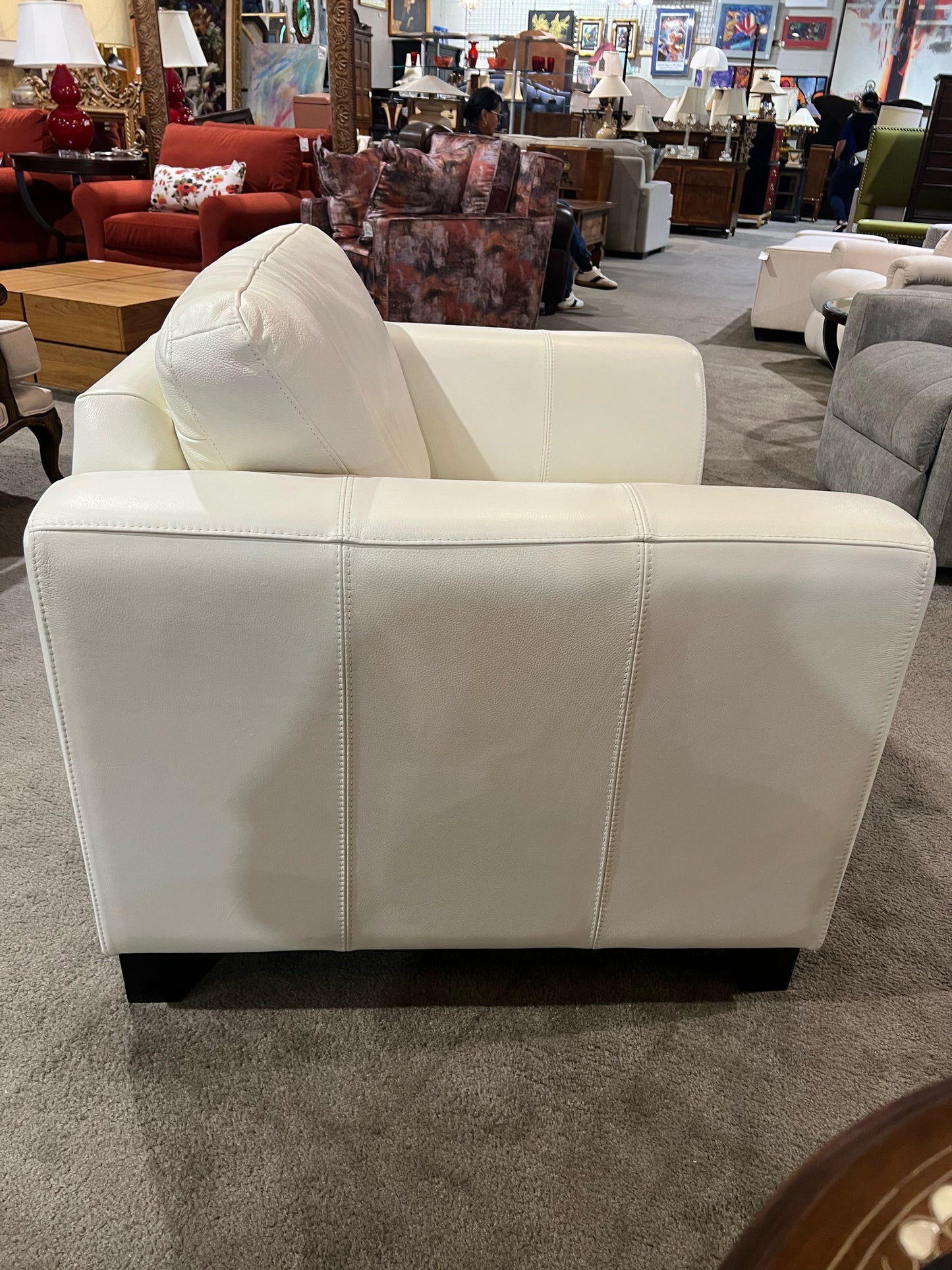 Palliser White Leather Chair