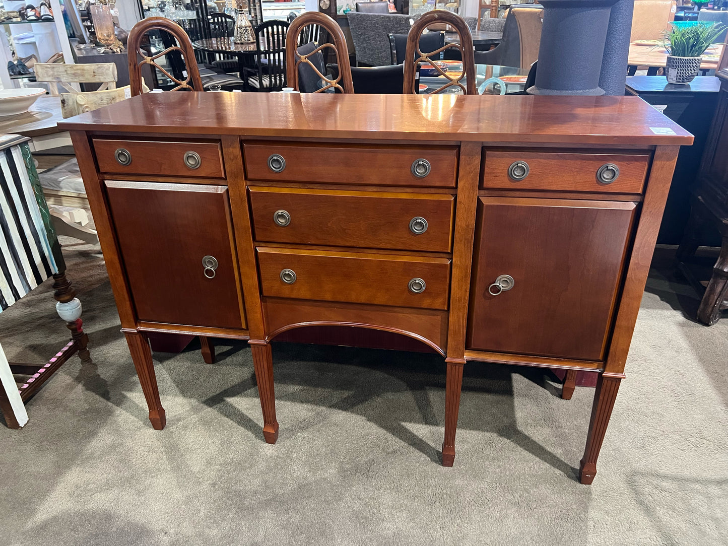 Bombay Company 5 Drawer 2 Door Dark Wood Buffet