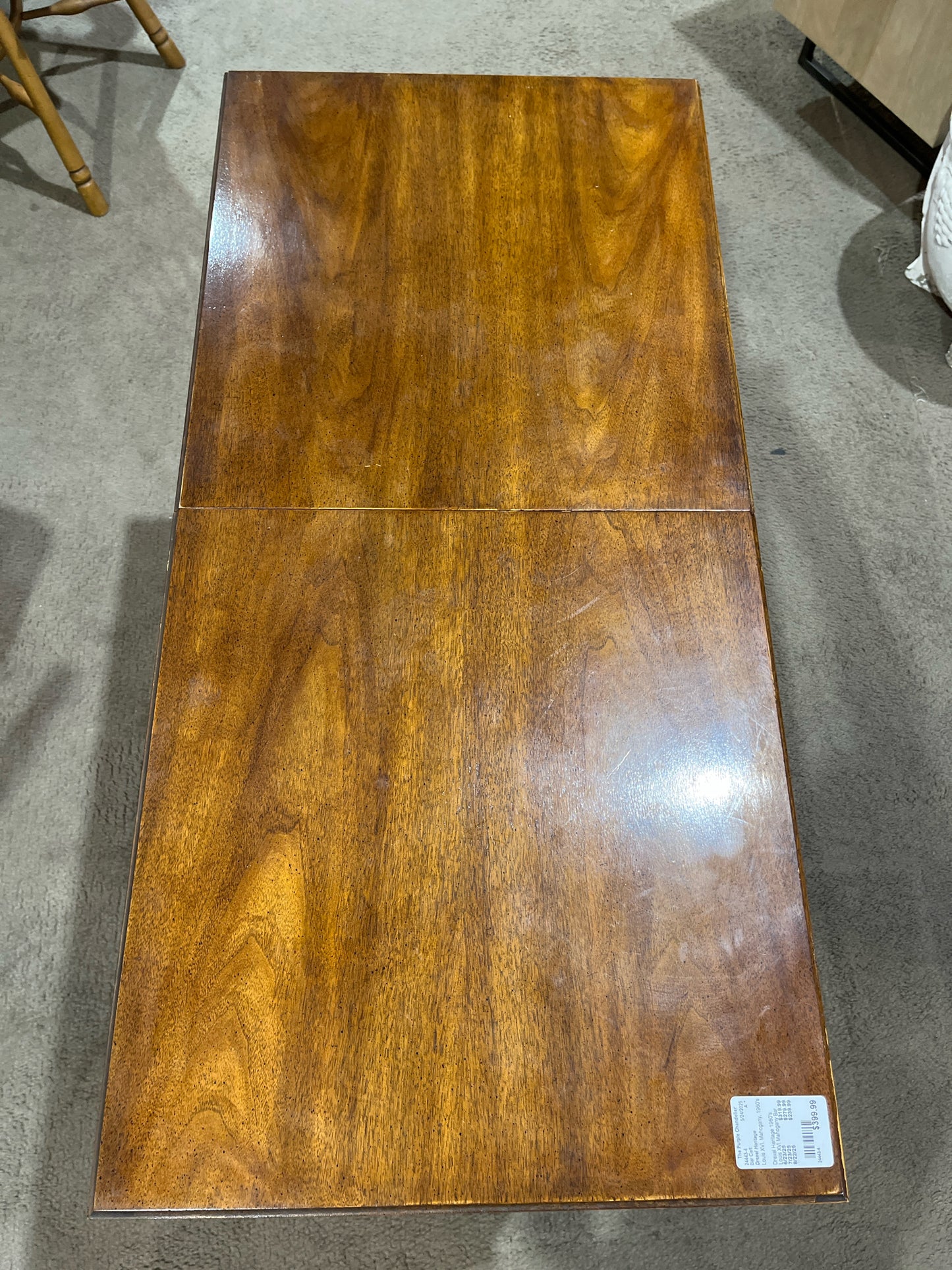 Drexel 1960's Louis XVI Mahogany Bar Cart