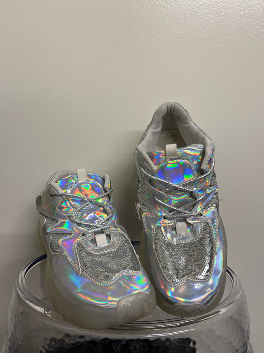 Silver Seqvia Iridescent Sneakers