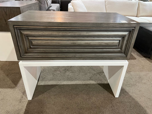 Bernhardt Gray & White Wood Goodman Nightstand