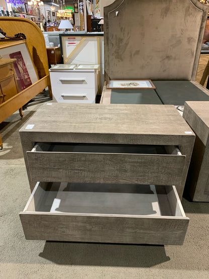 Restoration Hardware Grey 2 Drawer Reclaimed Wood Nightstand