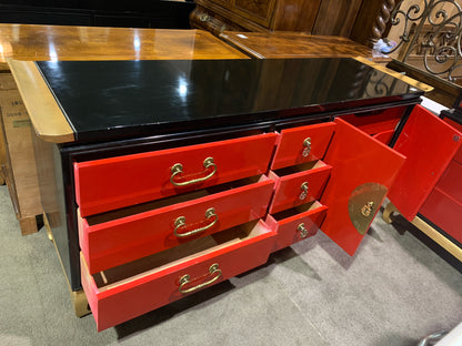Kent Coffey Red & Black Asian Credenza