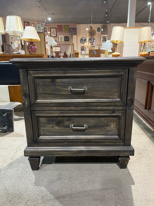 Magnussen 2 Drawer Gray Wood "Calistoga" Nightstand