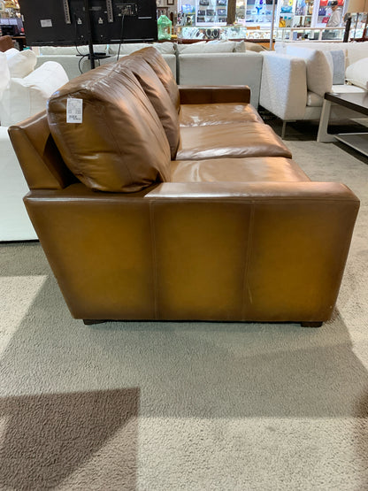 Pottery Barn Brown Leather "Turner" Sofa