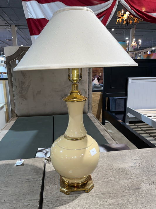 Paul Hanson Cream & Gold Urn Lamp