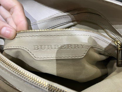 Burberry Cream Plaid Tote