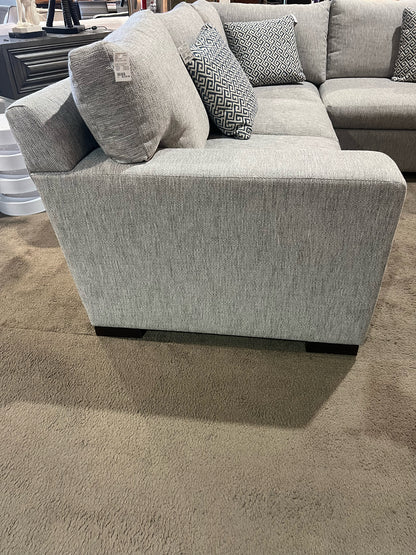 Ambiance Home Custom Tan/Gray Fabric Sectional w/ Pillows