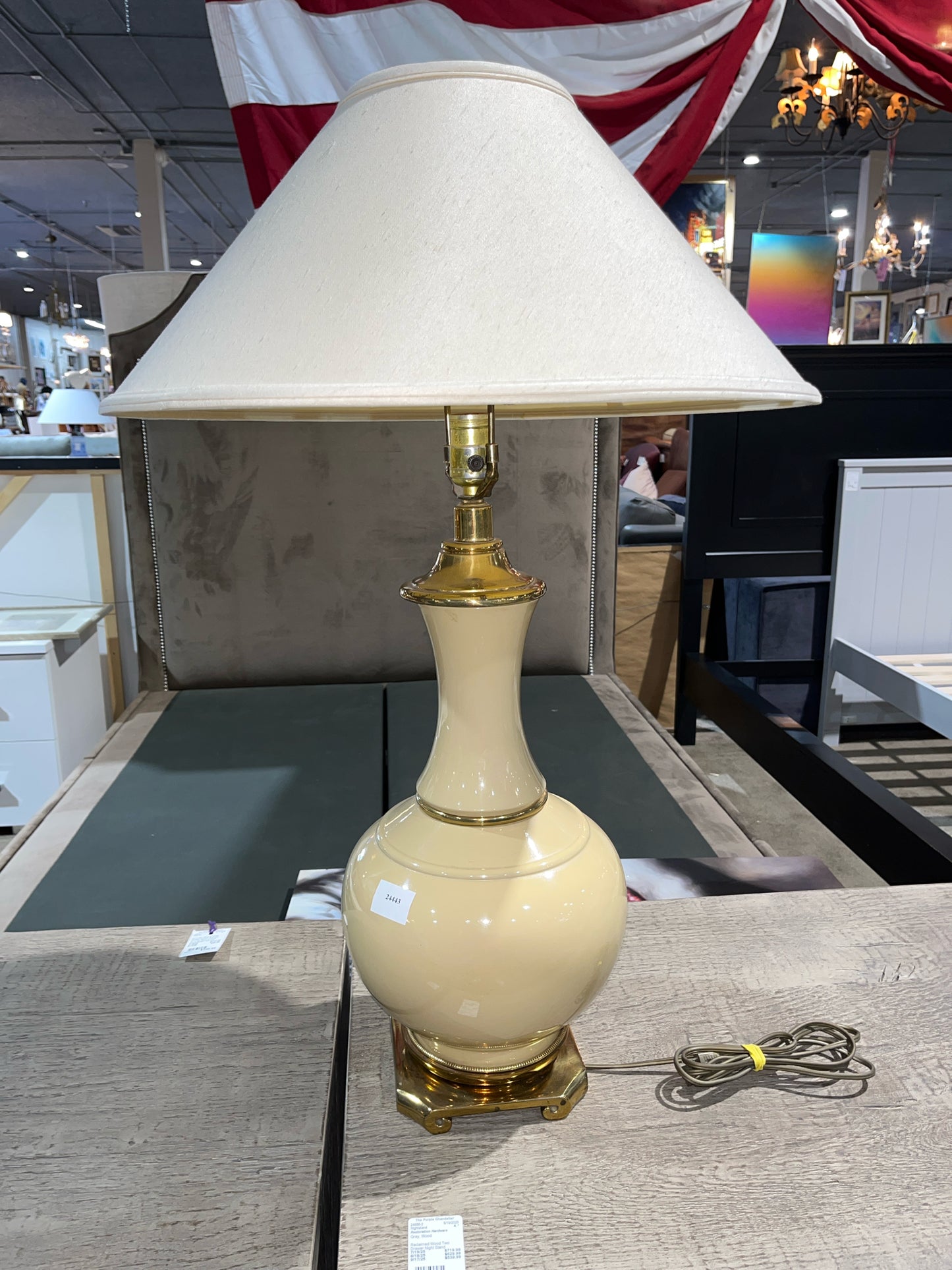 Paul Hanson Cream & Gold Urn Lamp