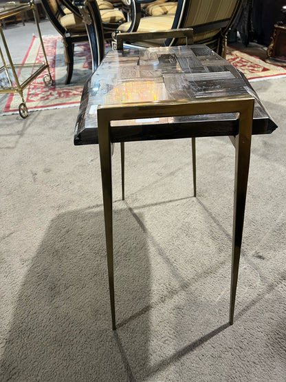Interlude Home Black Marble Top Table