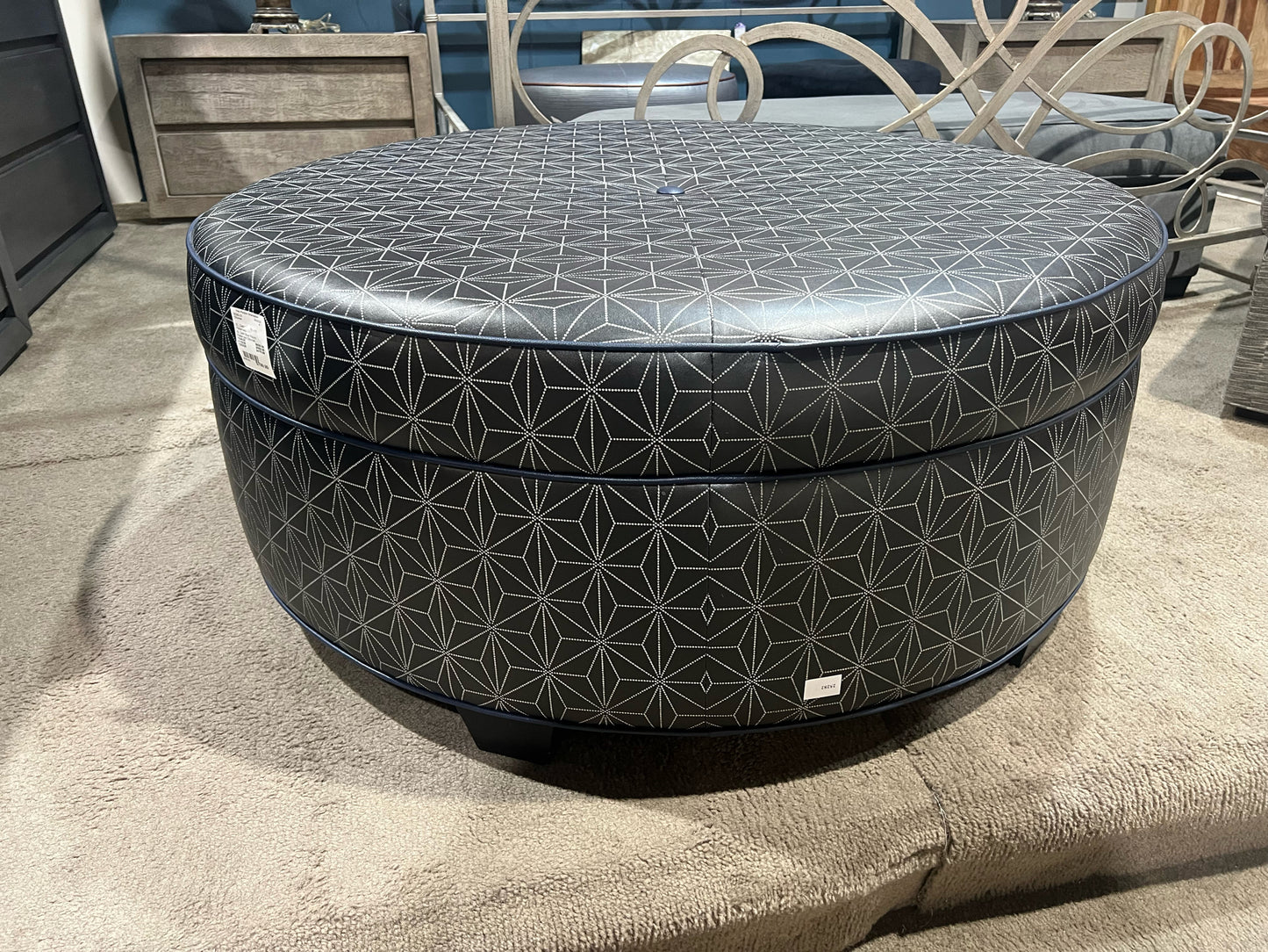 Round Patterned Ottoman