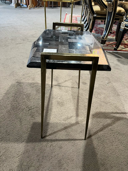 Interlude Home Black Marble Top Table