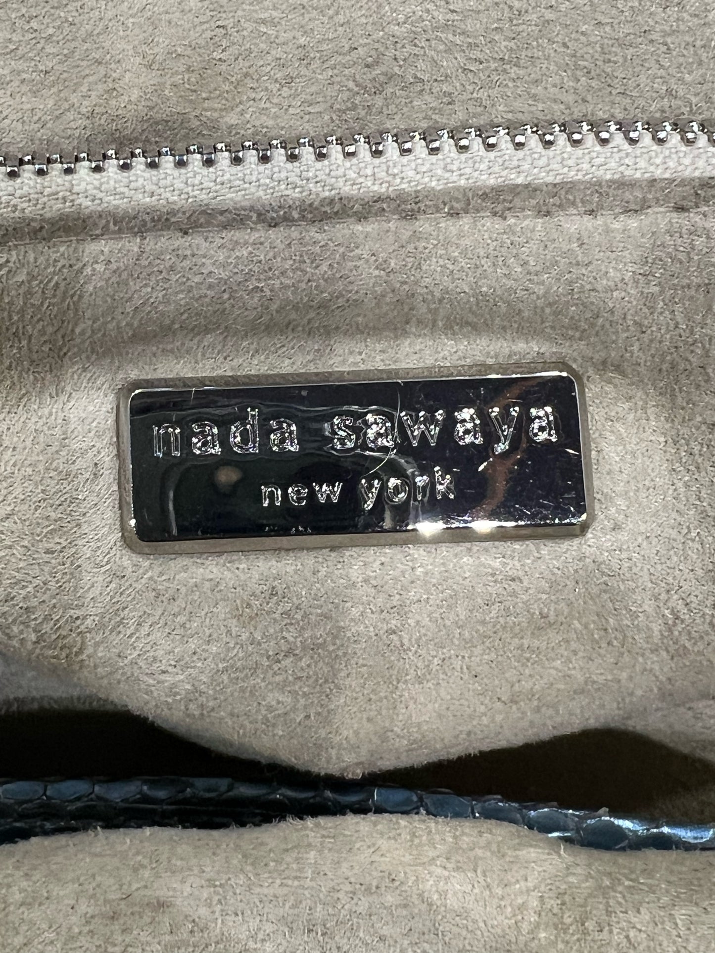 Nada Sawaya Metallic Striped Python Tote