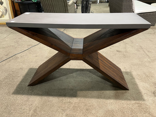 AS IS SunPan Gray Concrete Top & Wood Base "Vixen" Console Table
