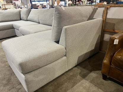 Bassett Fog Gray Fabric "Beckham" Double Chaise Sofa