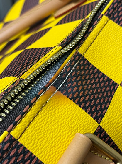 Louis Vuitton Yellow Monogram Damier Pop "Bandouliere" Duffel Bag