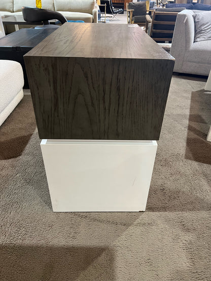 Bernhardt Gray & White Wood Goodman Nightstand