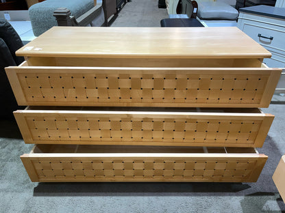 Tan Woven Wood Bedroom Set