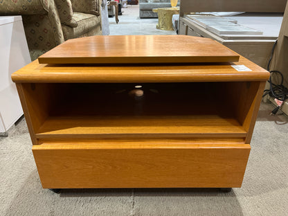 Danish Modern Teak Nightstand & TV Swivel