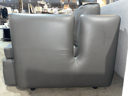 Poltrona Frau Dark Gray Leather Modern Sleeper Sofa