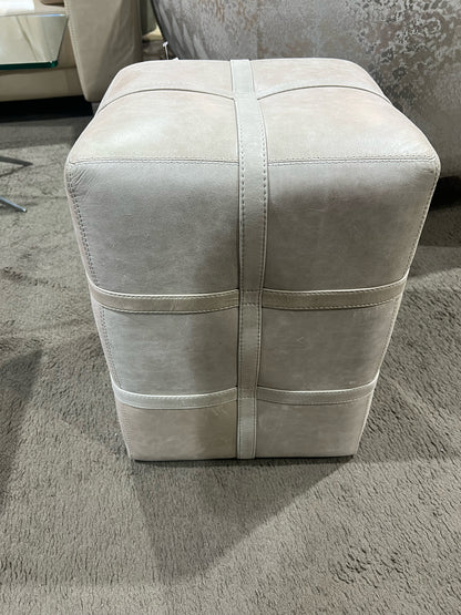 Global Views Brown Leather Ottoman