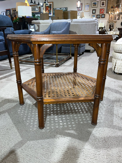 1970's Two Tier Cane Table