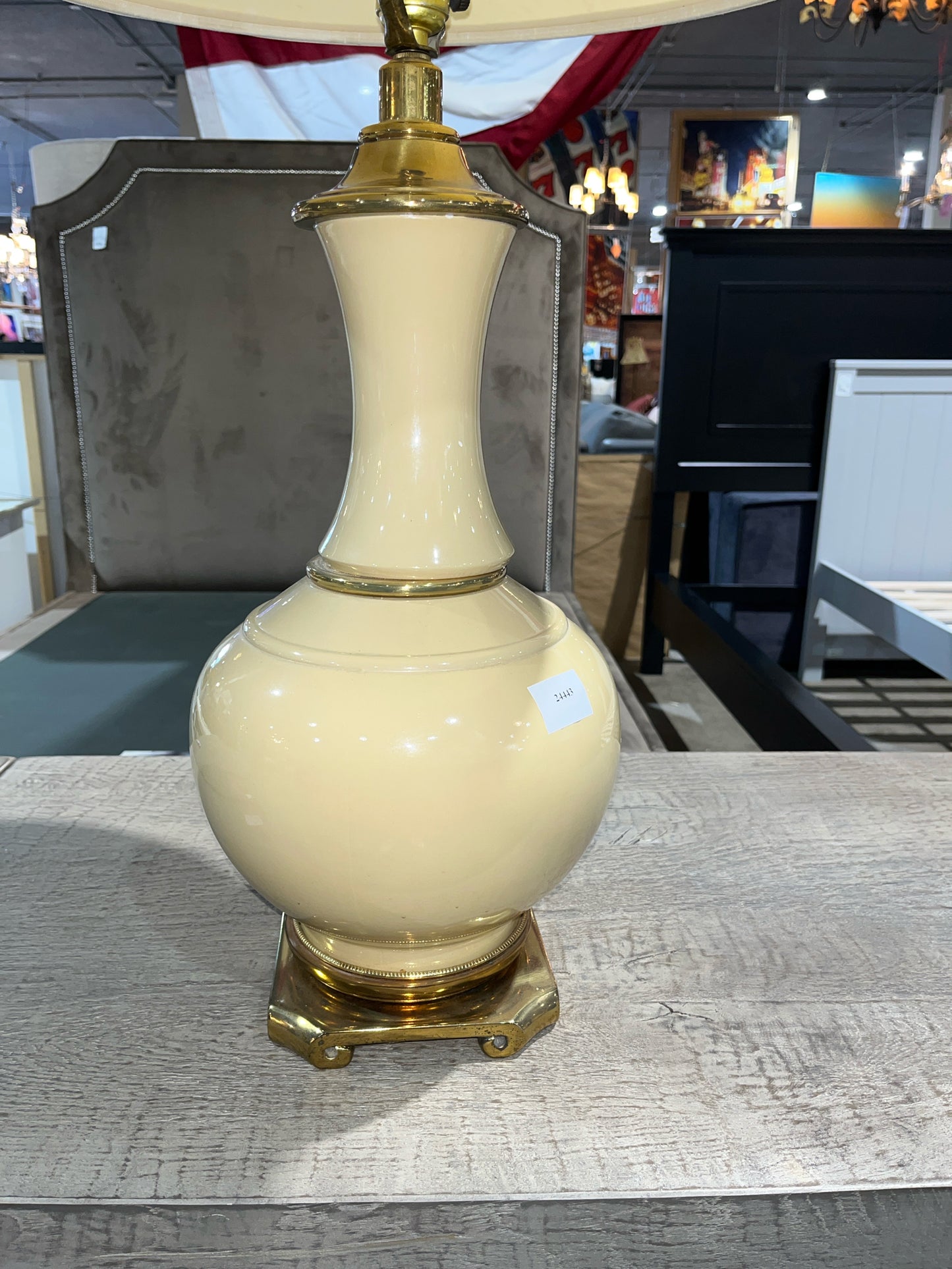 Paul Hanson Cream & Gold Urn Lamp