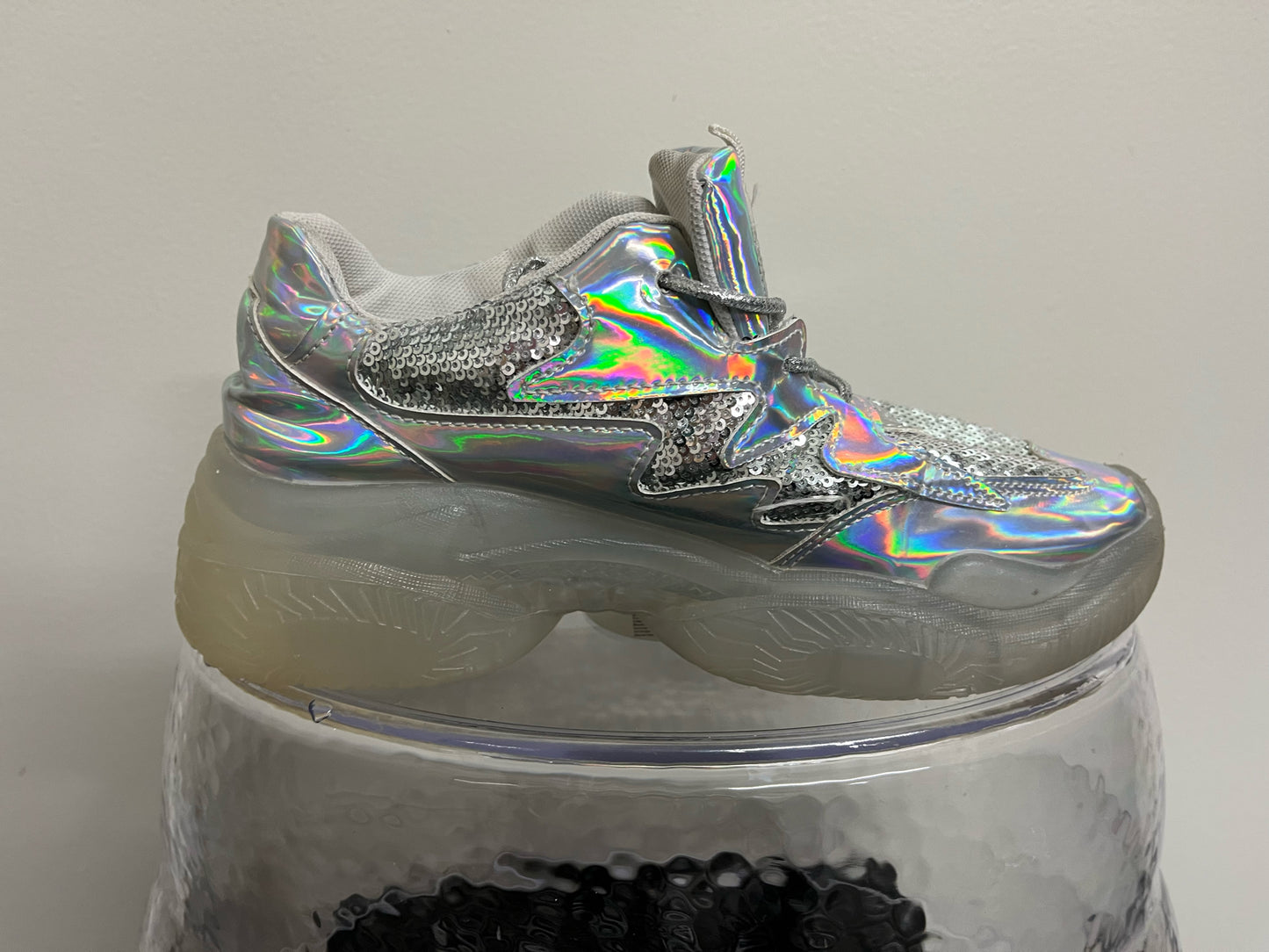 Silver Seqvia Iridescent Sneakers