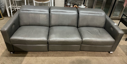Italian Grey Modern Leather Sofa