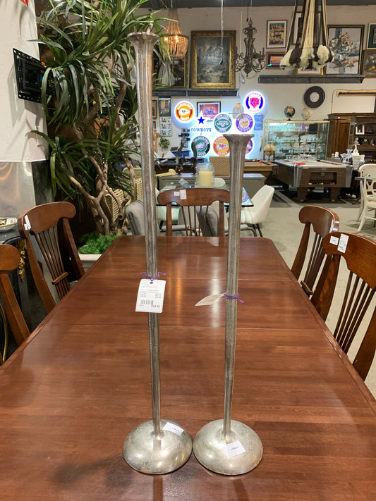 Z Gallerie Silver Brutalist Candlestick PAIR