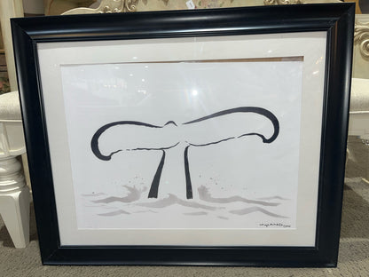 Wyland "Whale Tail" Painting in Black Frame