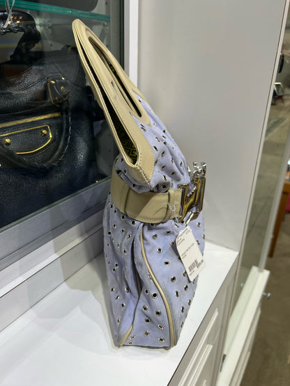 Versace Pale Blue Suede Satchel