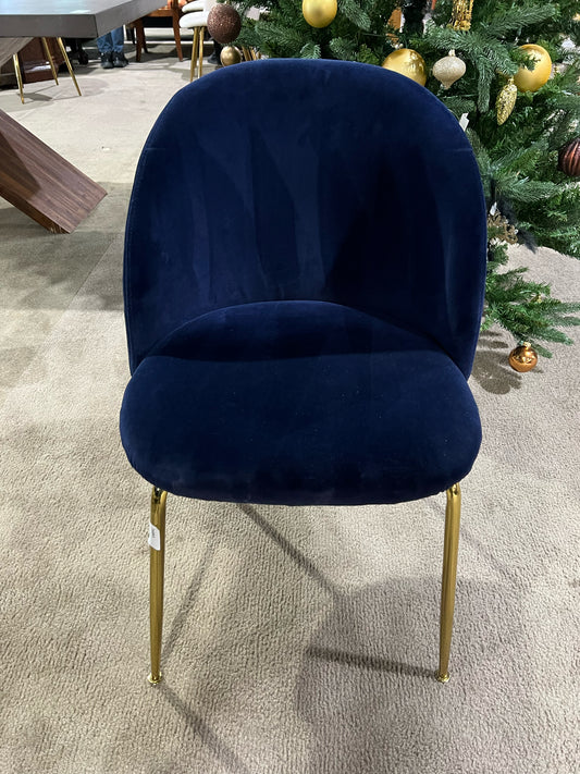 Rove Concepts Navy Blue Velvet "Iris" Dining Chair