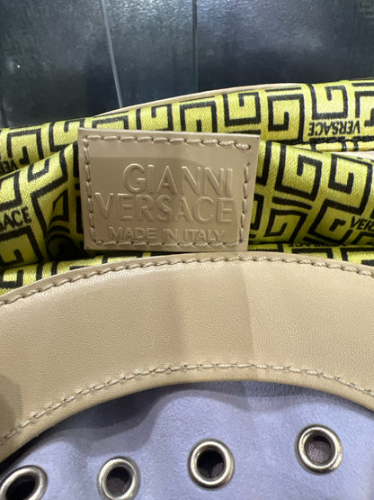 Versace Pale Blue Suede Satchel