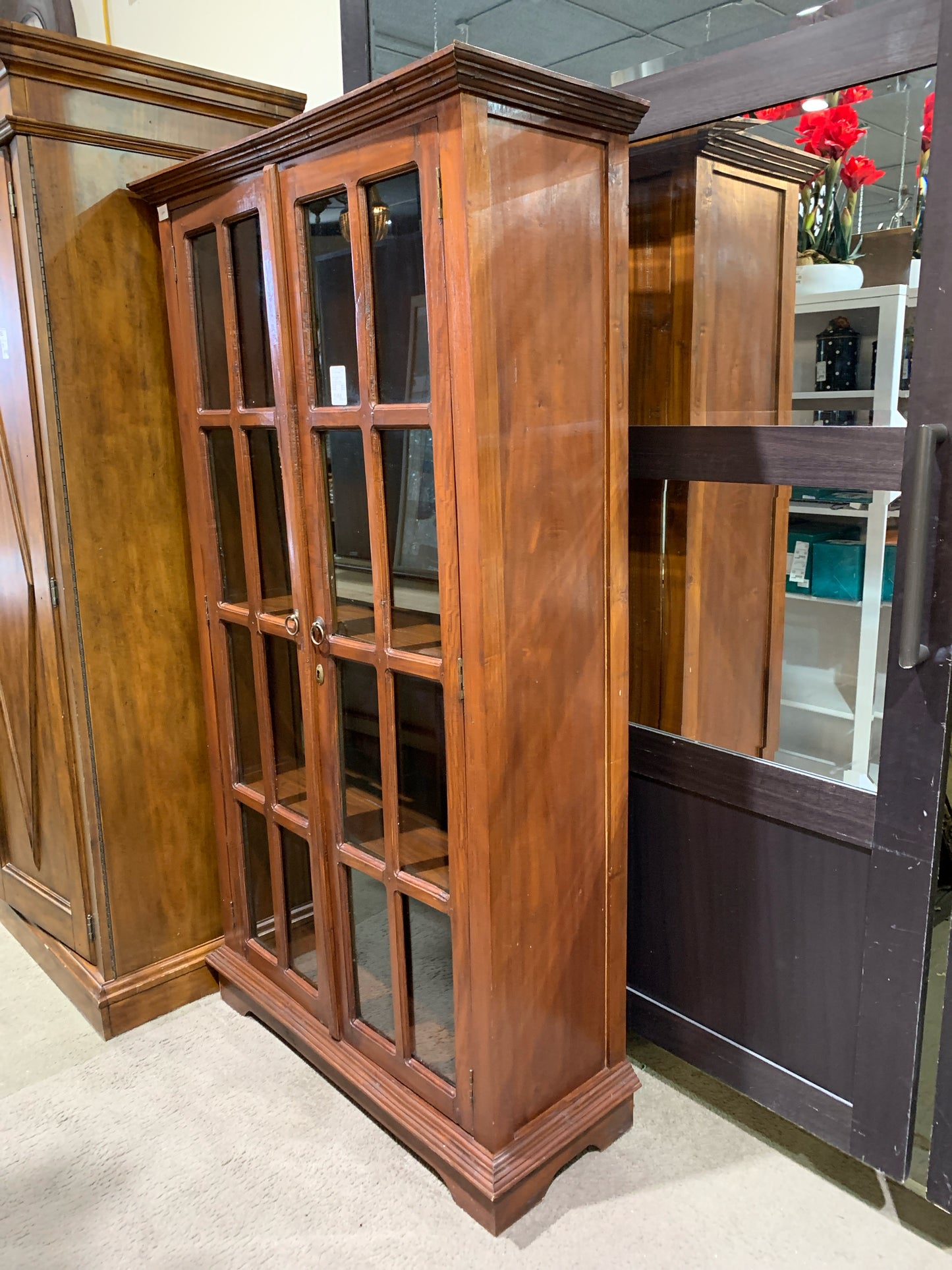 Brown Wood Display Cabinet