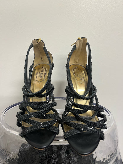 Ted Baker Black Stone Strap Evening Sandals