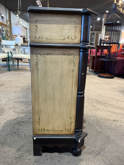 Floral Motif Two Drawer Two Door Cabinet