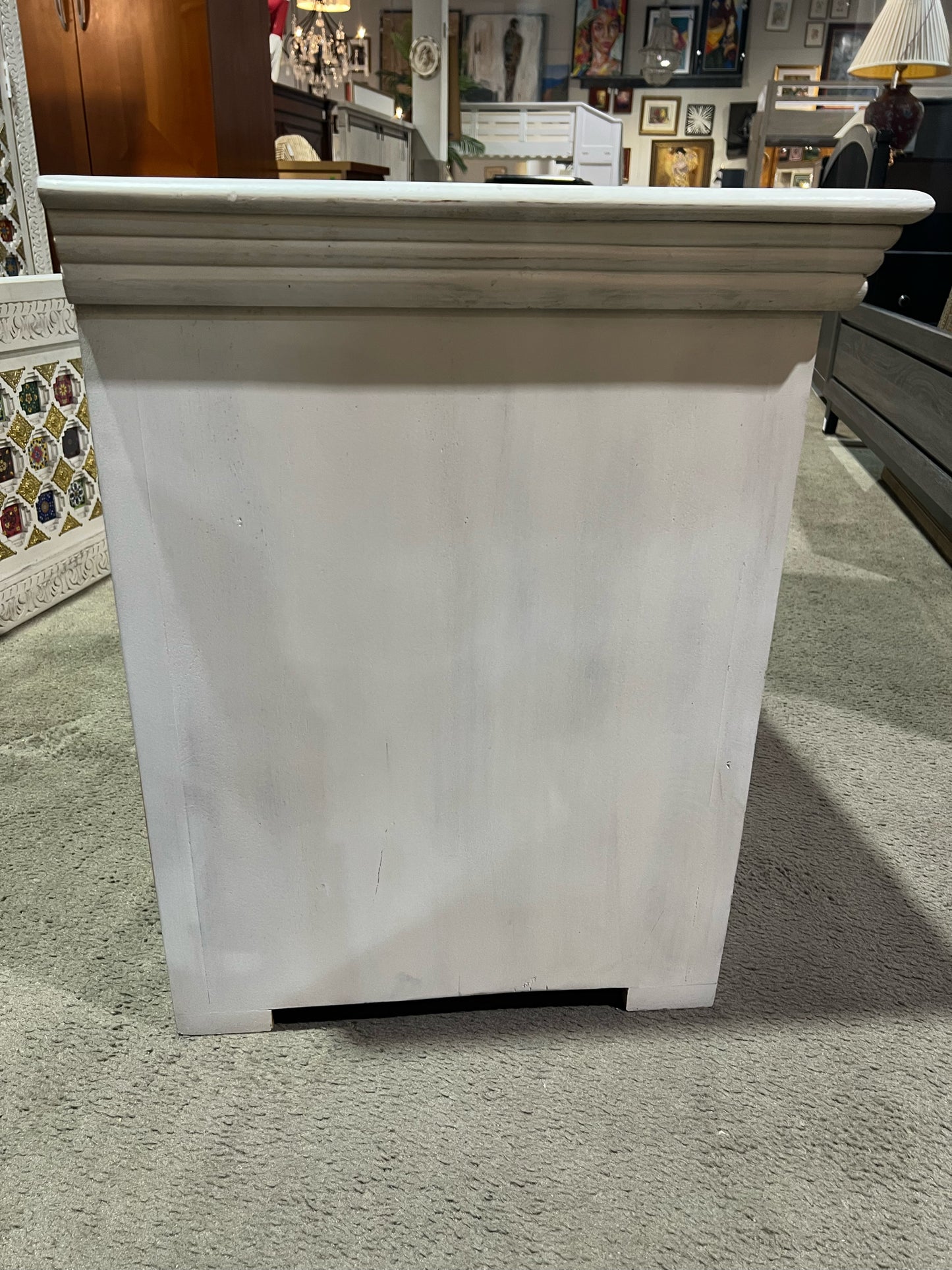 Sierra Living Concepts White Mosaic Wood Nightstand