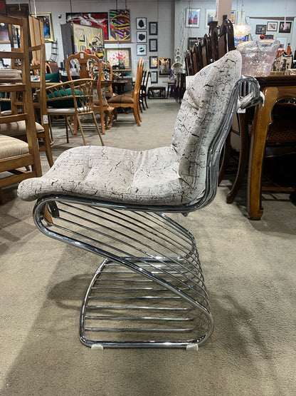 Rinaldi For Padova Italy MCM Stainless Steel Chair with Cushion