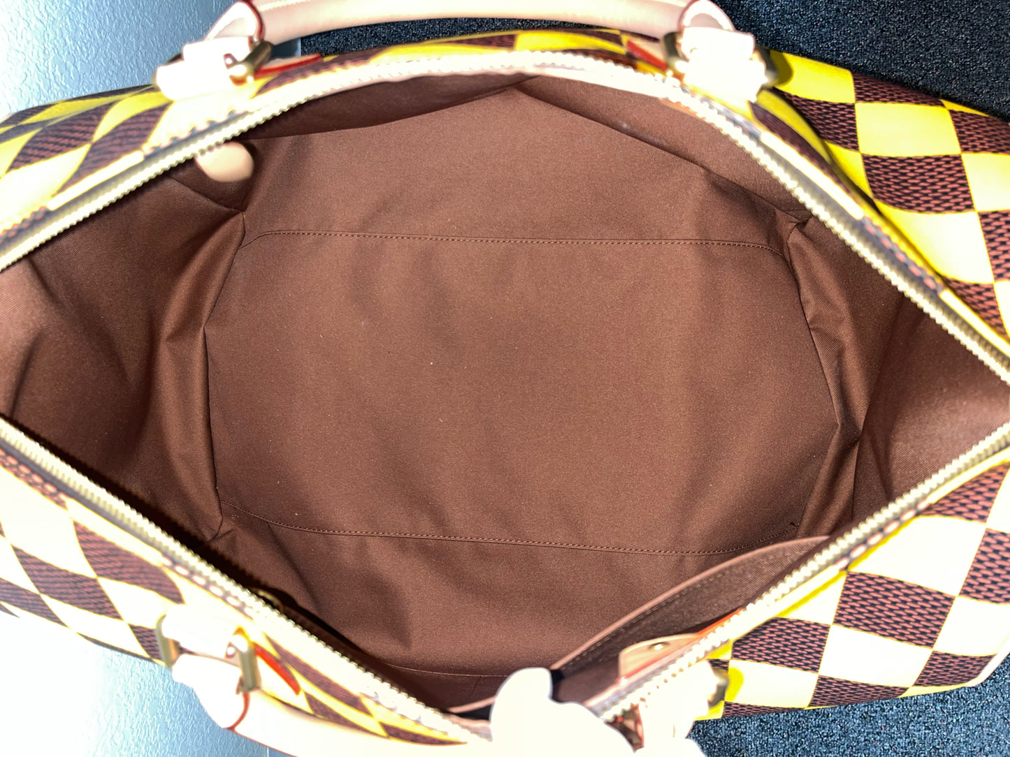 Louis Vuitton Yellow Monogram Damier Pop "Bandouliere" Duffel Bag