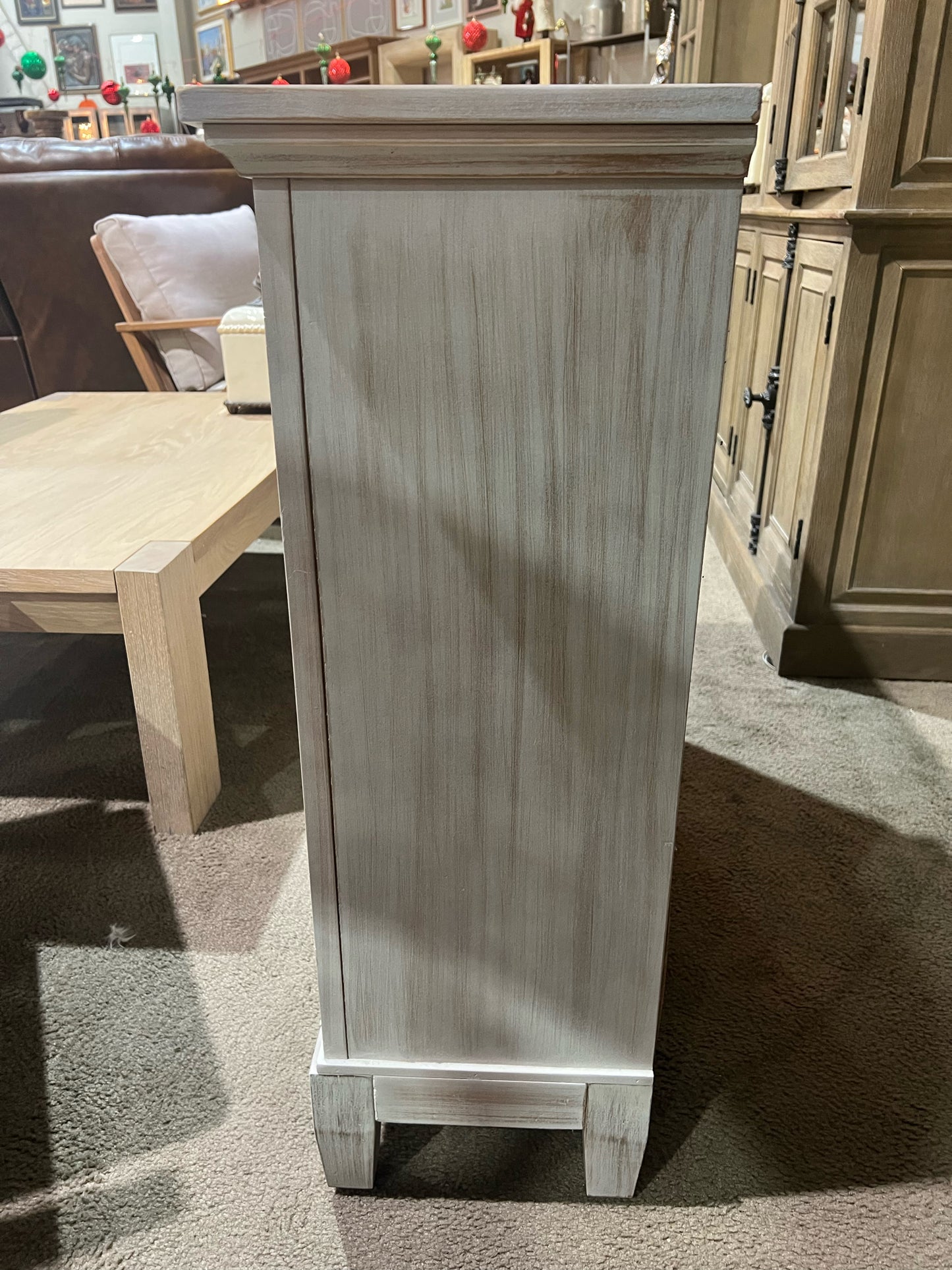 Gray 2 Door 2 Drawer Wood Cabinet