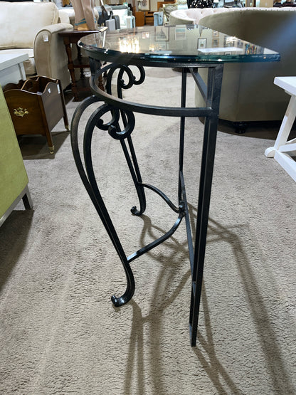 Black Half Moon Iron Table
