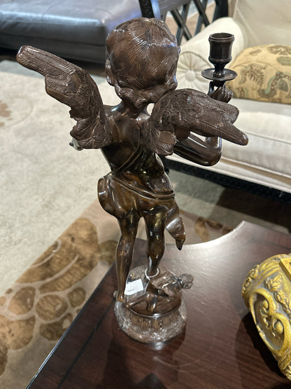 Angel Statue With Candle Holder